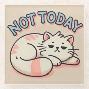 Dessous-de-verre En Verre Lazy Cartoon Chat