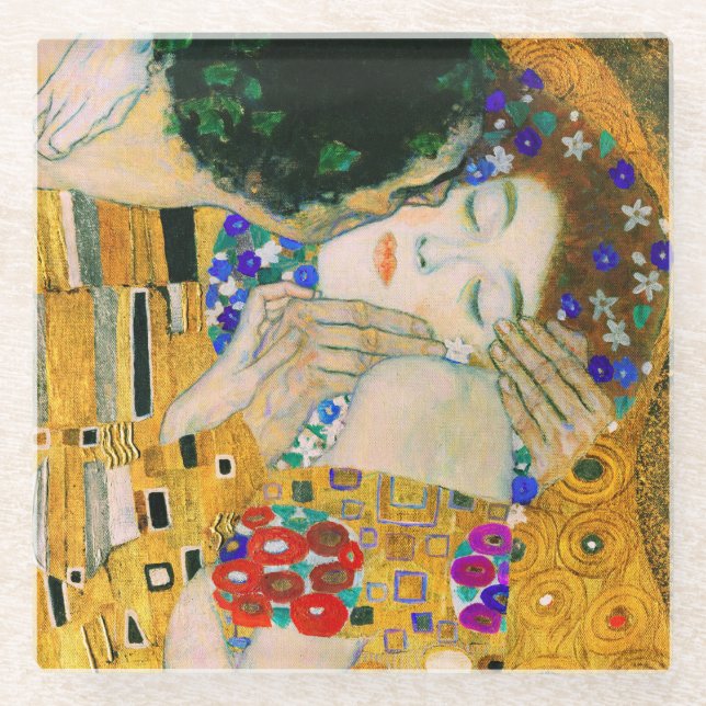 Dessous-de-verre En Verre Le Baiser de Gustav Klimt (Devant)