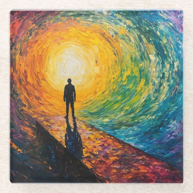 Dessous-de-verre En Verre Le bord de la dimension (Devant)