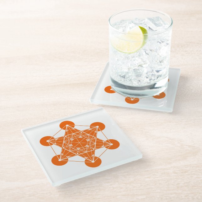 Dessous-de-verre En Verre Le cube de Metatron (Incliné)