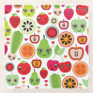 Dessous-de-verre En Verre le fruit badine la pomme d'illustration