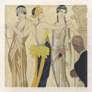 Dessous-de-verre En Verre Le jugement de Paris, 1920-30 (copie de pochoir)