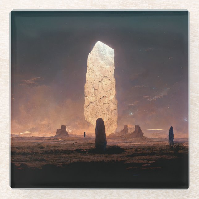 Dessous-de-verre En Verre Le Monolithe 4 Imaginaire Sci-Fi (Devant)