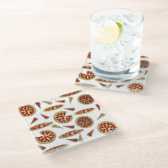 Dessous-de-verre En Verre Le Motif de Pizza Lover (Incliné)