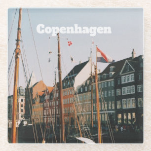 Dessous-de-verre En Verre Le Nyhavn emblématique, Copenhague, Danemark