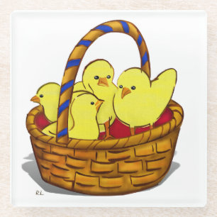 Dessous-de-verre En Verre Le Petit Poule DÉCOR Pâques 1