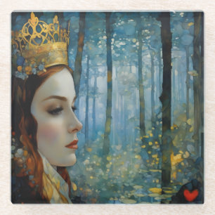 Dessous-de-verre En Verre Le portrait de l'histoire du coeur perdu de la Rei