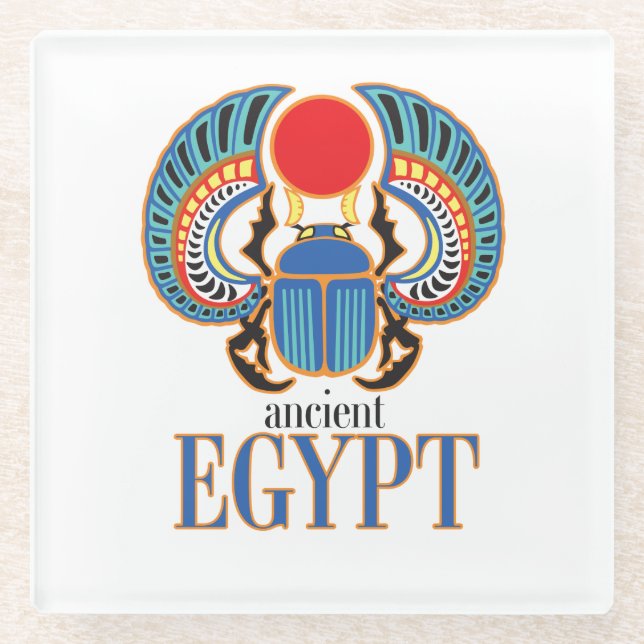 Dessous-de-verre En Verre Le scarabée égyptien. Égypte ancienne (Devant)