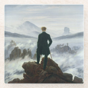 Dessous-de-verre En Verre Le vagabond au-dessus de la mer du brouillard,