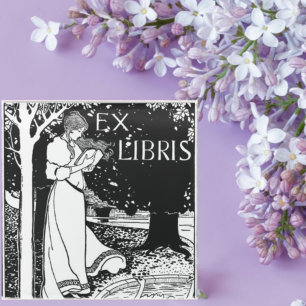 Dessous-de-verre En Verre Lecture Art Nouveau