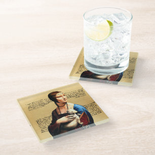 Dessous-de-verre En Verre Léonard de Vinci Lady avec Ermine