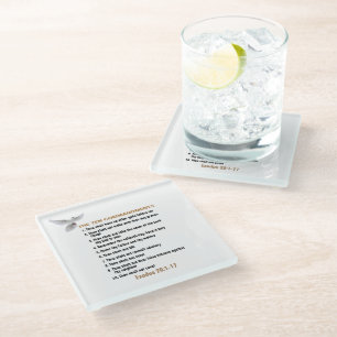 Dessous-de-verre En Verre Les Dix Commandements