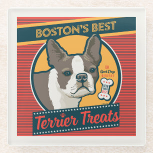 Dessous-de-verre En Verre Les meilleurs soins Terrier de Boston