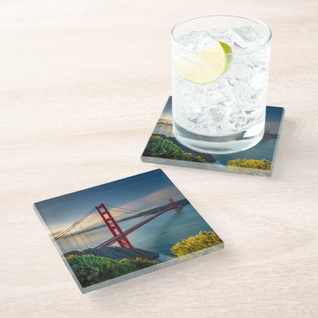 Dessous-de-verre En Verre Les monuments | Golden Gate San Francisco (Incliné)