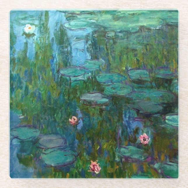 Dessous-de-verre En Verre Les nymphéas de Claude Monet (Devant)