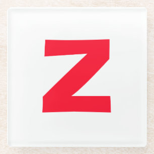 Dessous-de-verre En Verre LETTRE MONOMOMOGÉE Rouge INITIALE PROPRE Nom