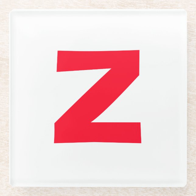 Dessous-de-verre En Verre LETTRE MONOMOMOGÉE Rouge INITIALE PROPRE Nom (Devant)