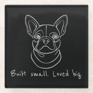Dessous-de-verre En Verre Ligne artistique Bouledogue français. Construit pe