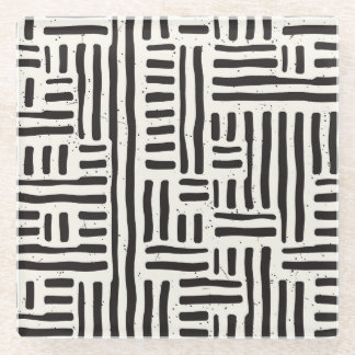 Dessous-de-verre En Verre Lignes dessinées à la main, texture grossière et t