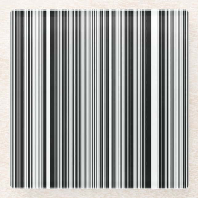 Dessous-de-verre En Verre Lignes noires et blanches (Devant)