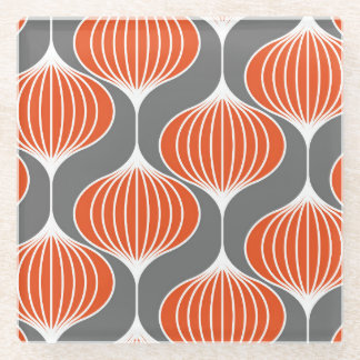 Dessous-de-verre En Verre Lignes ondulées : motif vintage géométrique.
