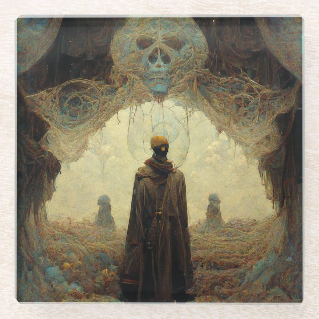 Dessous-de-verre En Verre L'Imaginaire foncé Entryway Sci-Fi (Devant)