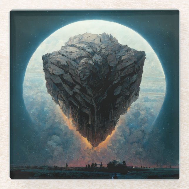 Dessous-de-verre En Verre L'Imaginaire Monolithe Sci-Fi Art (Devant)