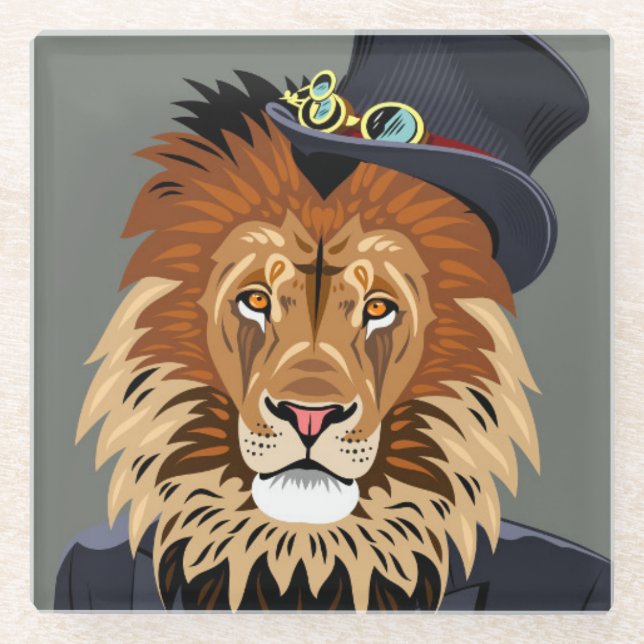 Dessous-de-verre En Verre Lion chic (Devant)