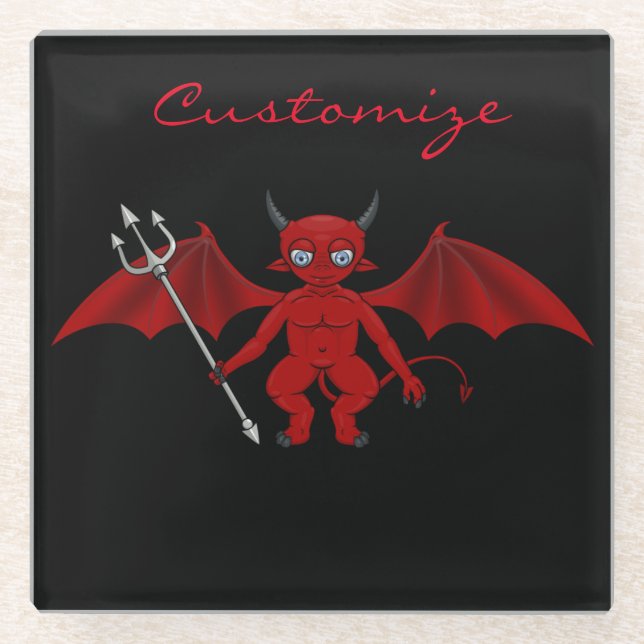 Dessous-de-verre En Verre Little Red Devil Thunder_Cove (Devant)