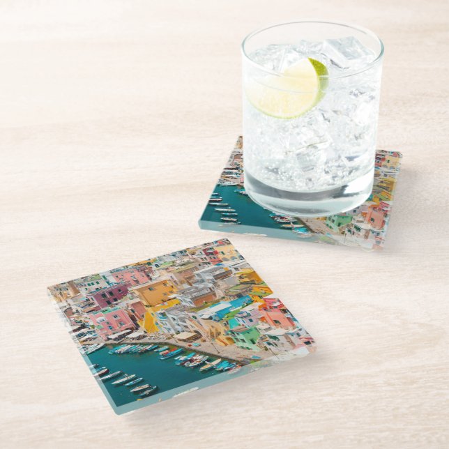 Dessous-de-verre En Verre Littoral | Naples Italie (Incliné)