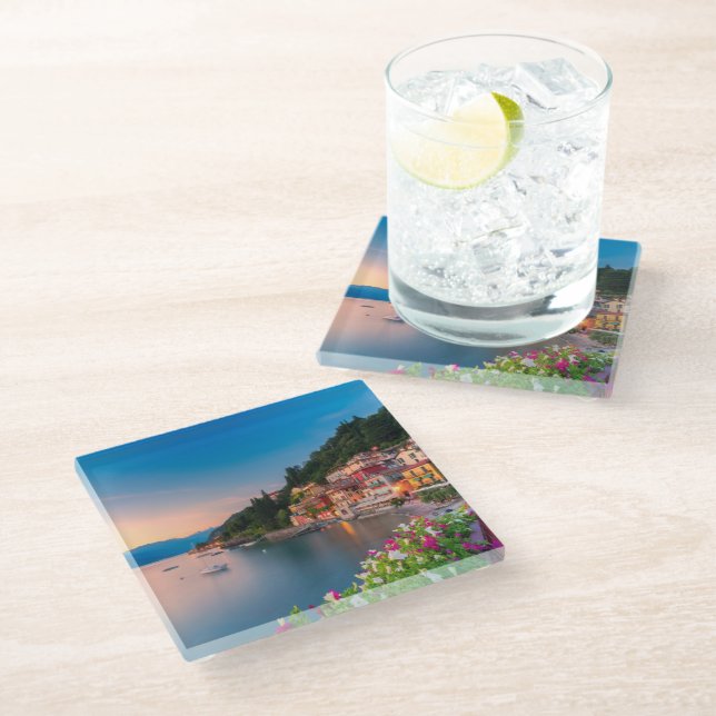 Dessous-de-verre En Verre Littoral | Varenna, Lombardie, Italie (Incliné)