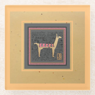 Dessous-de-verre En Verre Llama Giftable Whimsical