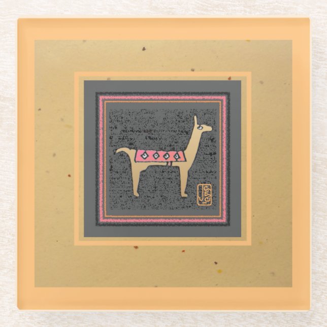 Dessous-de-verre En Verre Llama Giftable Whimsical (Devant)