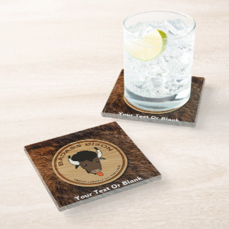 Dessous-de-verre En Verre Logo de la ferme de bisons de Badass