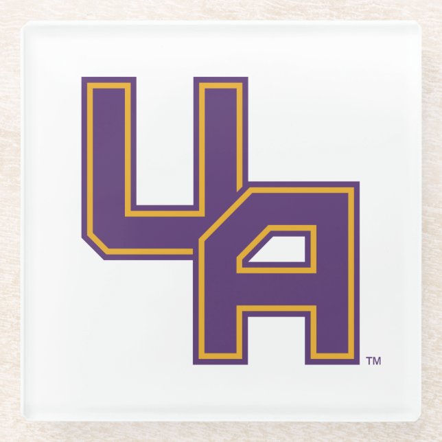 Dessous-de-verre En Verre Logo de l'Université d'Albany Initials (Devant)