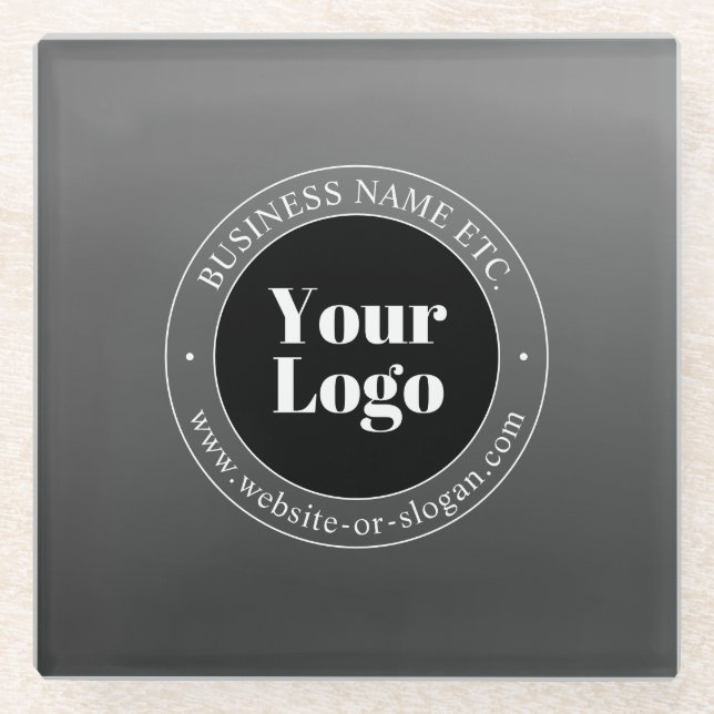 Dessous-de-verre En Verre Logo d'entreprise ou design & texte modifiable (Devant)