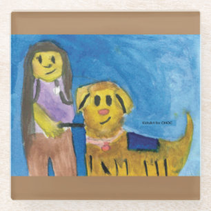 Dessous-de-verre En Verre Lois the Therapy Dog - Kids Art for CHOC