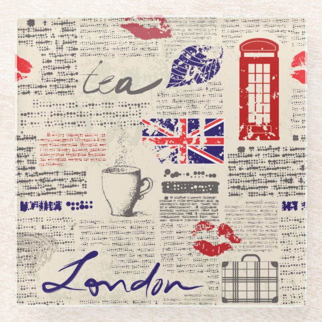 Dessous-de-verre En Verre Londres, Angleterre (Devant)