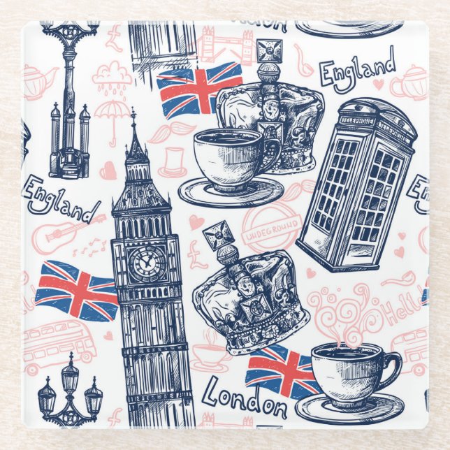 Dessous-de-verre En Verre Londres, Angleterre (Devant)