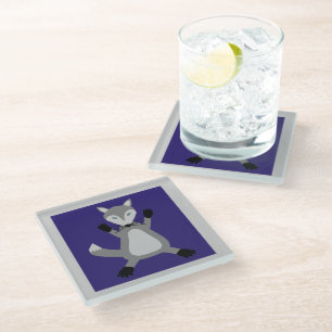 Dessous-de-verre En Verre Loup d'Halloween mignon
