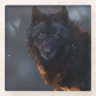 Dessous-de-verre En Verre Loup noir