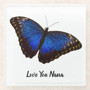 Dessous-de-verre En Verre Love You Nana Blue Butterfly