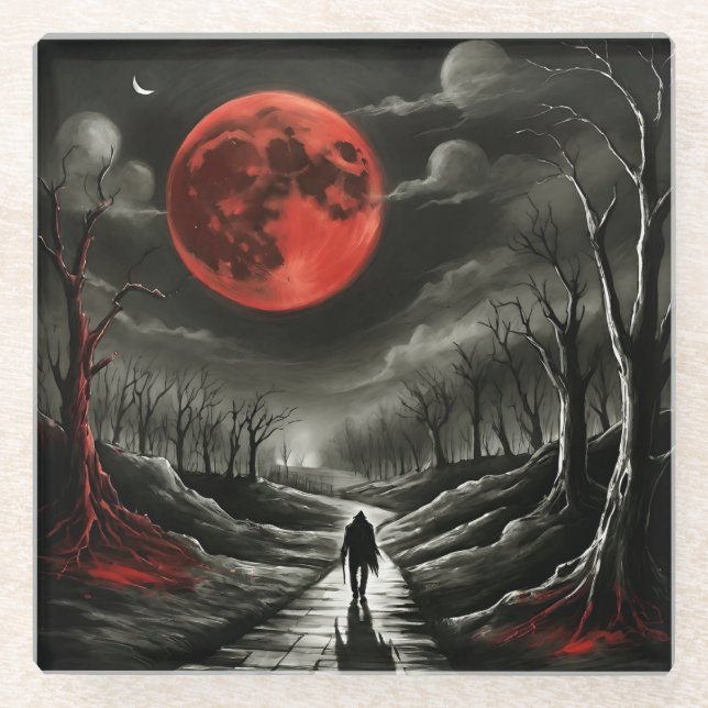 Dessous-de-verre En Verre Lune de sang (Devant)