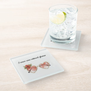 Dessous-de-verre En Verre Lunettes de soleil de couleur rose
