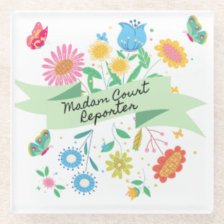 Dessous-de-verre En Verre Madame Court Reporter Spring Floral Dessous de ver