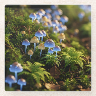 Dessous-de-verre En Verre Magical Bioluminescent Fungi - Deep Forest