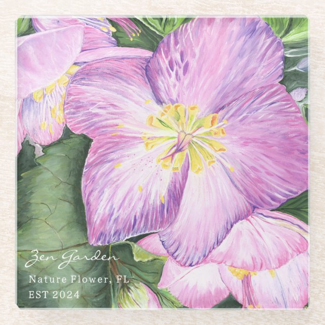 Dessous-de-verre En Verre Maison Florale colorée (Devant)