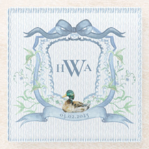 Dessous-de-verre En Verre Mallard Canard Monogramme