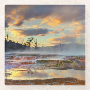 Dessous-de-verre En Verre Mammoth Hot Springs