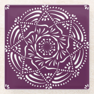 Dessous-de-verre En Verre Mandala Blackberry